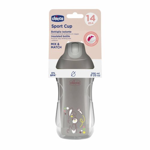Sport Cup kulacs 266 ml duplafalú szívószálas csepegésmentes - Chicco