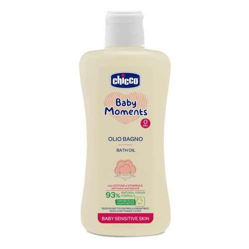 Fürdető olaj 200 ml - sensitive Baby Moments gyapotmagolaj és E-vitamin - Chicco