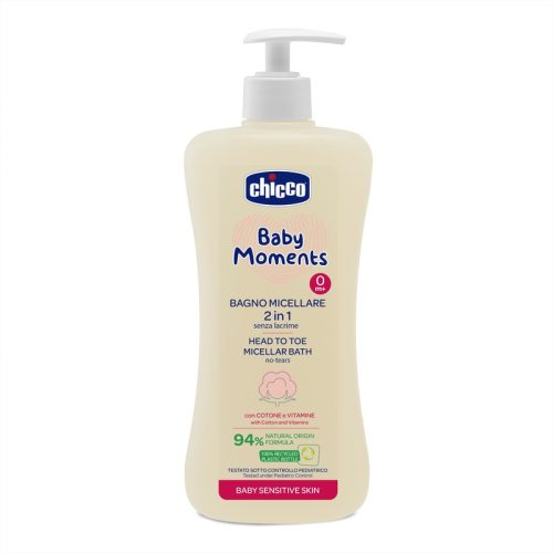 Micellás fürdető 500 ml - sensitive Baby Moments Baby Moments - gyapotmagolaj és E-vitamin - Chicco
