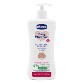   Testápoló tej Light 500 ml - sensitive Baby Moments gyapotmagolaj és E-vitamin, érzékeny bőrre - Chicco