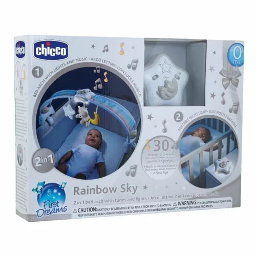 Rainbow Sky kiságy játékhíd és éjszakai fény elemes - Chicco