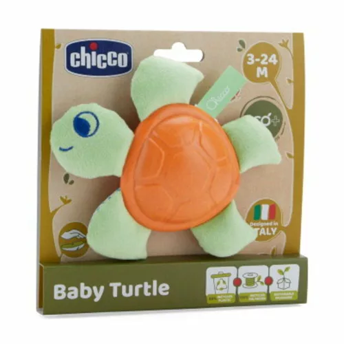 Baby Turtle Eco+ bébiteknős rágókás textiljáték ökoanyagból - Chicco