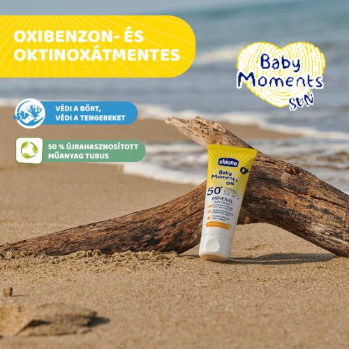 Ásványi Fényvédő krém SPF50+ (75 ml) UVA, UVB, INFRA sugárzás elleni nagyon magas védelem - Chicco