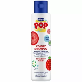   POP Comby sampon és balzsam 250 ml - epres gumicukor illatú gyerekek és tinik részére - Chicco