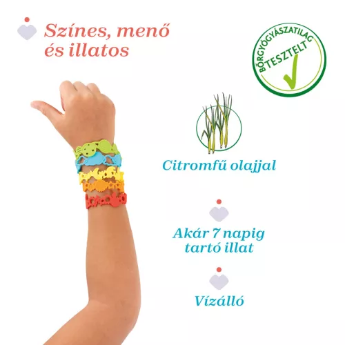 Illatosított szilikon karkötő 5 db citronella olajjal - Chicco