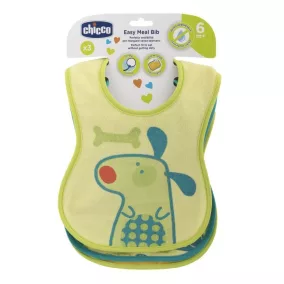  Easy Meal Bib - frottír előke vízálló hátlappal 3db-os semleges szín - Chicco