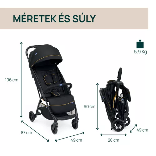 GLEE babakocsi 0-22 kg automata csukódással 0-4 év - Chicco