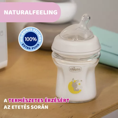 NaturalFeeling 150 ml ÜVEG cumisüveg újszülöttkorra normál folyású - Chicco