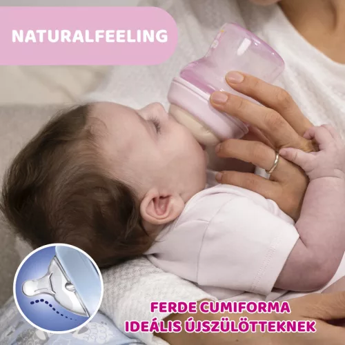 NaturalFeeling 250 ml cumisüveg közepes folyású cumi - Chicco