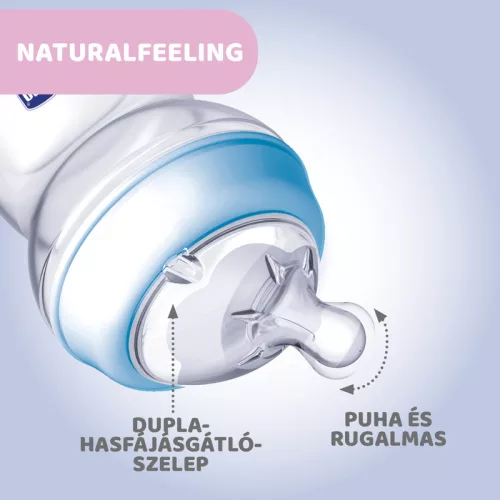 NaturalFeeling 250 ml cumisüveg közepes folyású cumi - Chicco