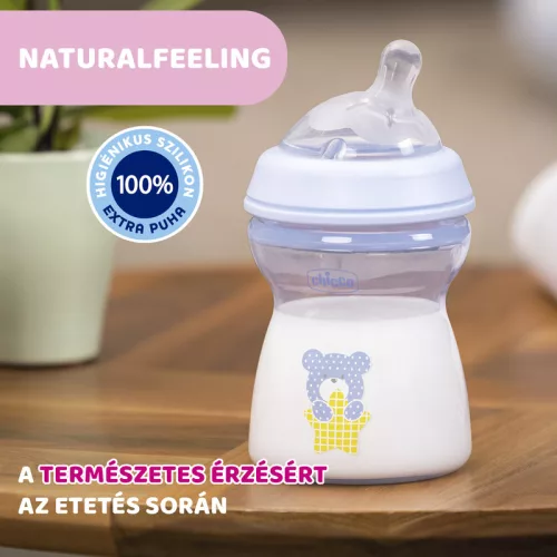 NaturalFeeling 250 ml cumisüveg közepes folyású cumi - Chicco