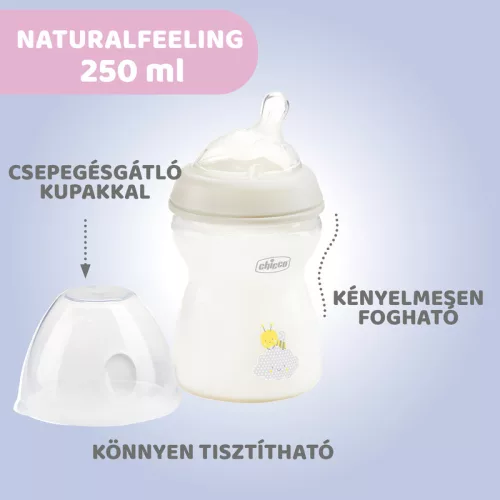 NaturalFeeling 250 ml cumisüveg közepes folyású - Chicco