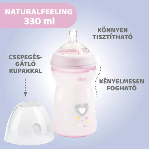 NaturalFeeling 330 ml cumisüveg gyors folyású cumi - Chicco
