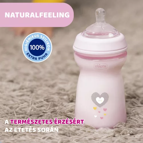 NaturalFeeling 330 ml cumisüveg gyors folyású cumi - Chicco