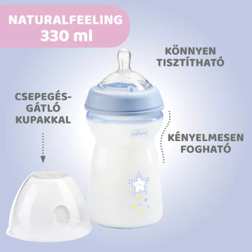 NaturalFeeling 330 ml cumisüveg gyors folyású cumi - Chicco