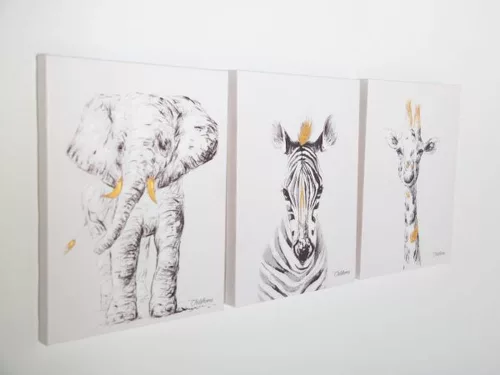 Childhome Olajfestmény - Zsiráf + Arany - 30x40 Cm-Kifutó termék!