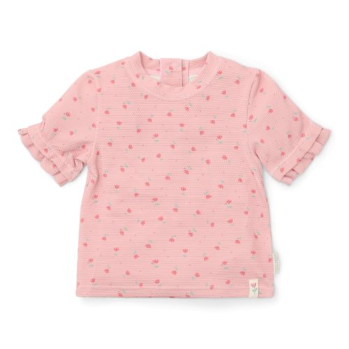 Little Dutch rövid ujjú úszó póló Sunny Flowers Blush - 86/92