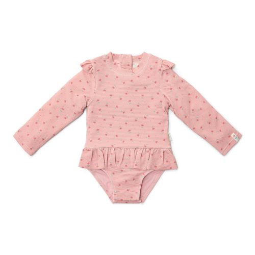 Little Dutch hosszú ujjú fürdőruha Sunny Flowers Blush - 74/80