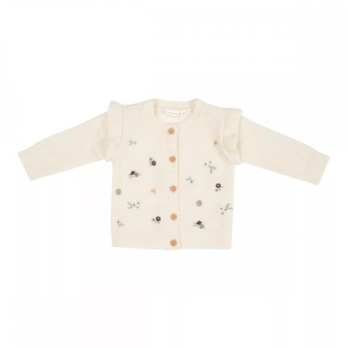 Little Dutch kötött kardigán kis virágok soft fehér 74