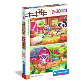 Clementoni Puzzle 2x20 darabos - Farm világa