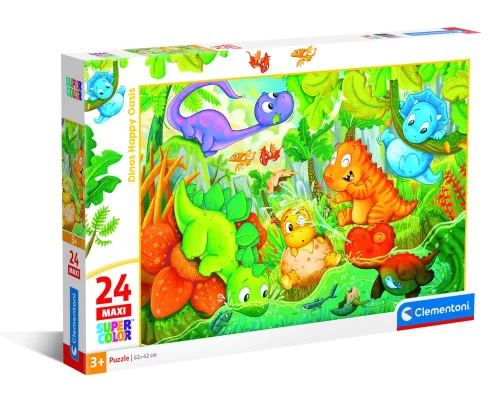 Clementoni Puzzle 24 darabos maxi - Vidám dínók