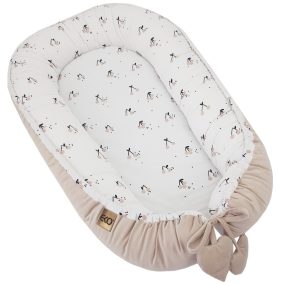 EKO Babafészek pamut velvet Cherry 90x60cm