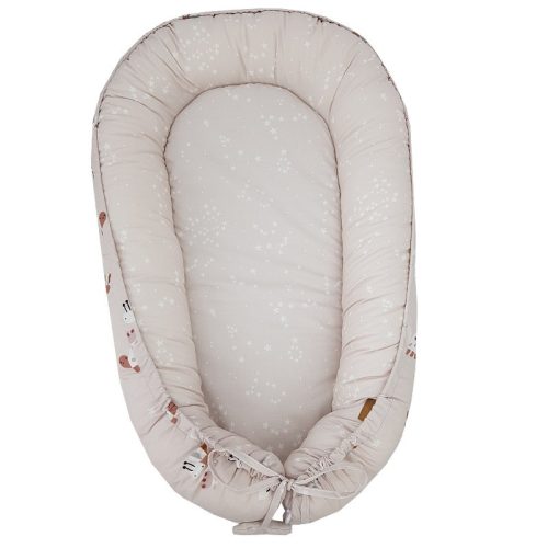 EKO Kétoldalas pamut babafészek Méhek Csillagok Bézs 90x60 cm