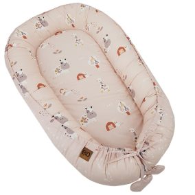   EKO Bölcső kétoldalas pamut My farm Stars Powder pink 90x60 cm a babának