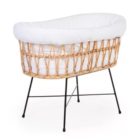  Childhome Rattan Babaöböl - 70x51x90cm + Fém Lábak + Matrac - Ekrü Huzat