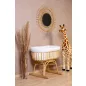   Childhome Rattan Babaöböl - 90x70x71 Cm + Matrac - 77x42x4 Cm - Huzat Törtfehér - Ringató lábbal