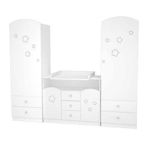 Timba Csillagos állószekrény jobb elem fehér