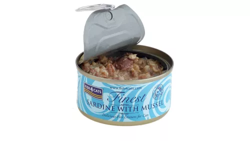 FISH4CATS Konzerva macskáknak Finest szardínia kagylóval 70 g