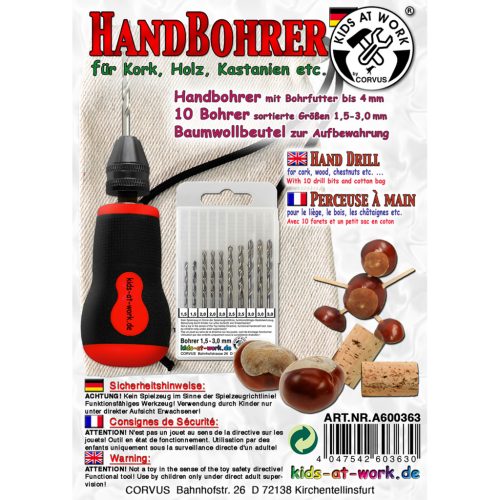 Djeco Kézi fúró rövid fúrószárral