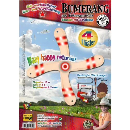 Djeco Bumeráng készítő, fa - 4 szárnyú