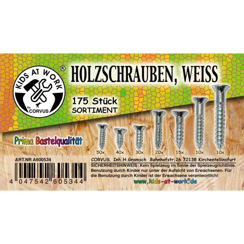 Djeco Facsavar készlet, különböző horganyzott facsavarokkal