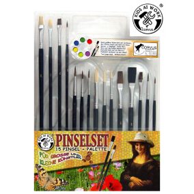 Djeco Ecsetkészlet - 15 féle ecset + 1 festő paletta