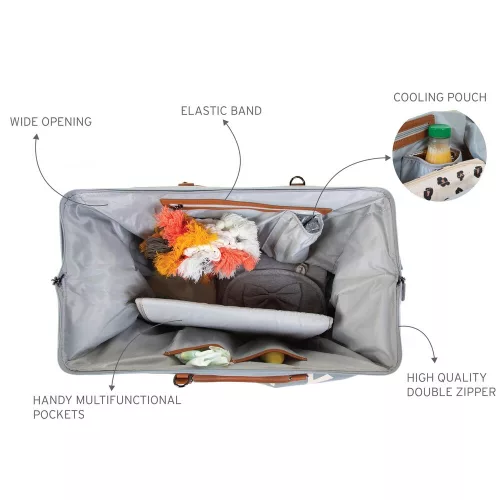 Childhome "Mommy Bag" Táska - Törtfehér/Szürke