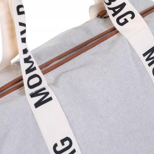 Childhome MOMMY BAG ® NURSERY BAG - SIGNATURE - VÁSZON - EKRÜ