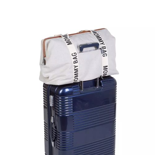 Childhome MOMMY BAG ® NURSERY BAG - SIGNATURE - VÁSZON - EKRÜ