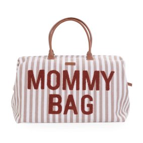   Childhome "Mommy Bag" Táska - terakotta/fehér csíkos