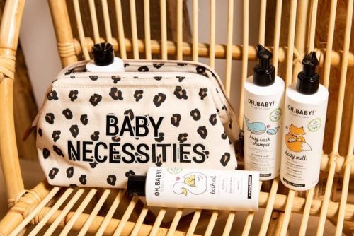Childhome "Baby Necessities" Neszeszer - Vászon - leopárd mintás