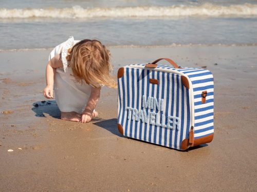 Childhome "Mini Traveller" Utazótáska - Vászon - kék/fehér csíkos