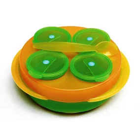 Dbb Baby Snack 4 db tálka szett tányérral és kanállal
