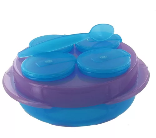 Dbb Baby Snack 4 db tálka szett tányérral és kanállal