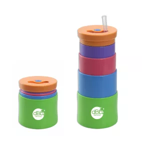 Dbb Teleszkópos színes pohár szívószállal 350 ml