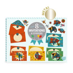   Djeco Meghívó készlet - Szuperhős egy napra - Pow ! Bang !