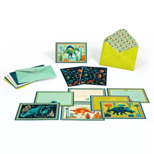 Djeco Meghívó készlet - Dínó parti - Cric croc, Dino Rock !