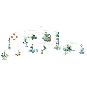   Djeco Szélmobil függődísz - Tengeri hajók - Marine ships (FSC)