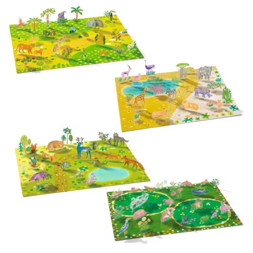 Matricázós sztorik, 3D - Állati élőhelyek - Lift-up stickers - Animals