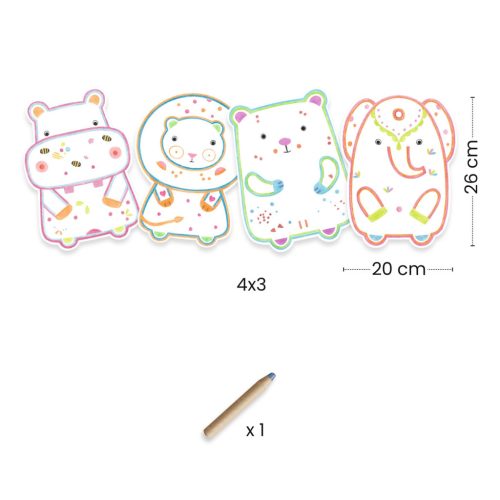 Djeco Meglepetés színező - Vadállatok - Wild animals